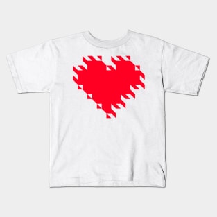 Red heart stripes Kids T-Shirt